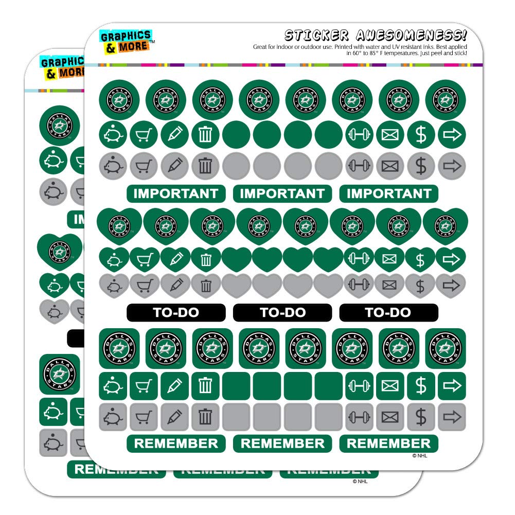 NHL Dallas Stars Logo Planner Calendar Scrapbooking Crafting Sticker Set