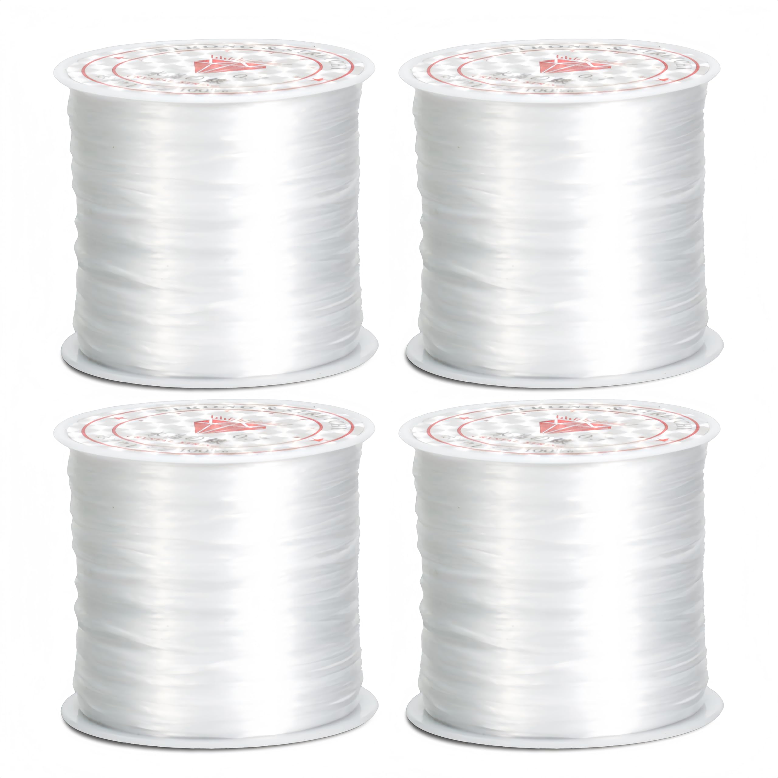 Thatyro White 4 Rolls 1Mm Elastic String For Bracelets 656Ft Stretchy Cords Stretch Bead Cord Elastic Beading Thread For Bracelet Necklaces Clay Beads Jewelry Making