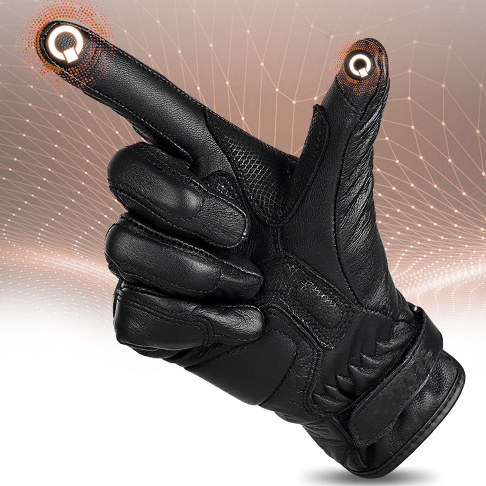 Guanti da Uomo in Fibra di Carbonio + Pelle Bovina Guanti da Moto Touch Screen da Donna Guanti da Cavaliere Invernale per Motoslitta Sci in Bicicletta