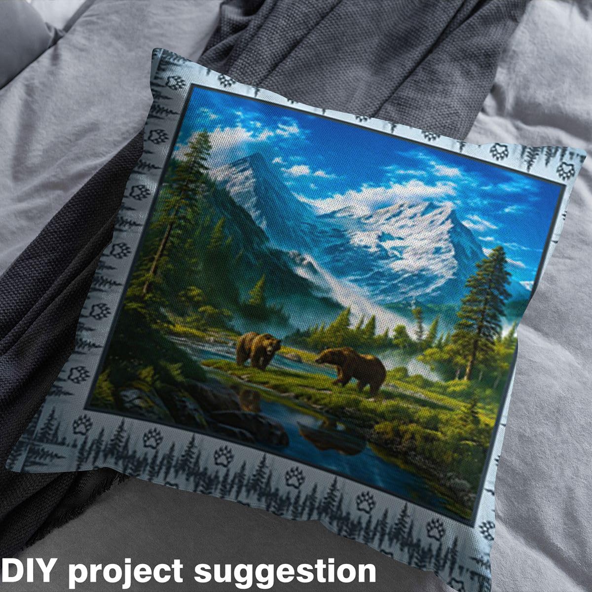 Homemissing Bear Tessuto 460x150cm rustico cabina Tessuti per cucire artigianato natura impermeabile interni all'aperto arredamento per casa progetti fai da te