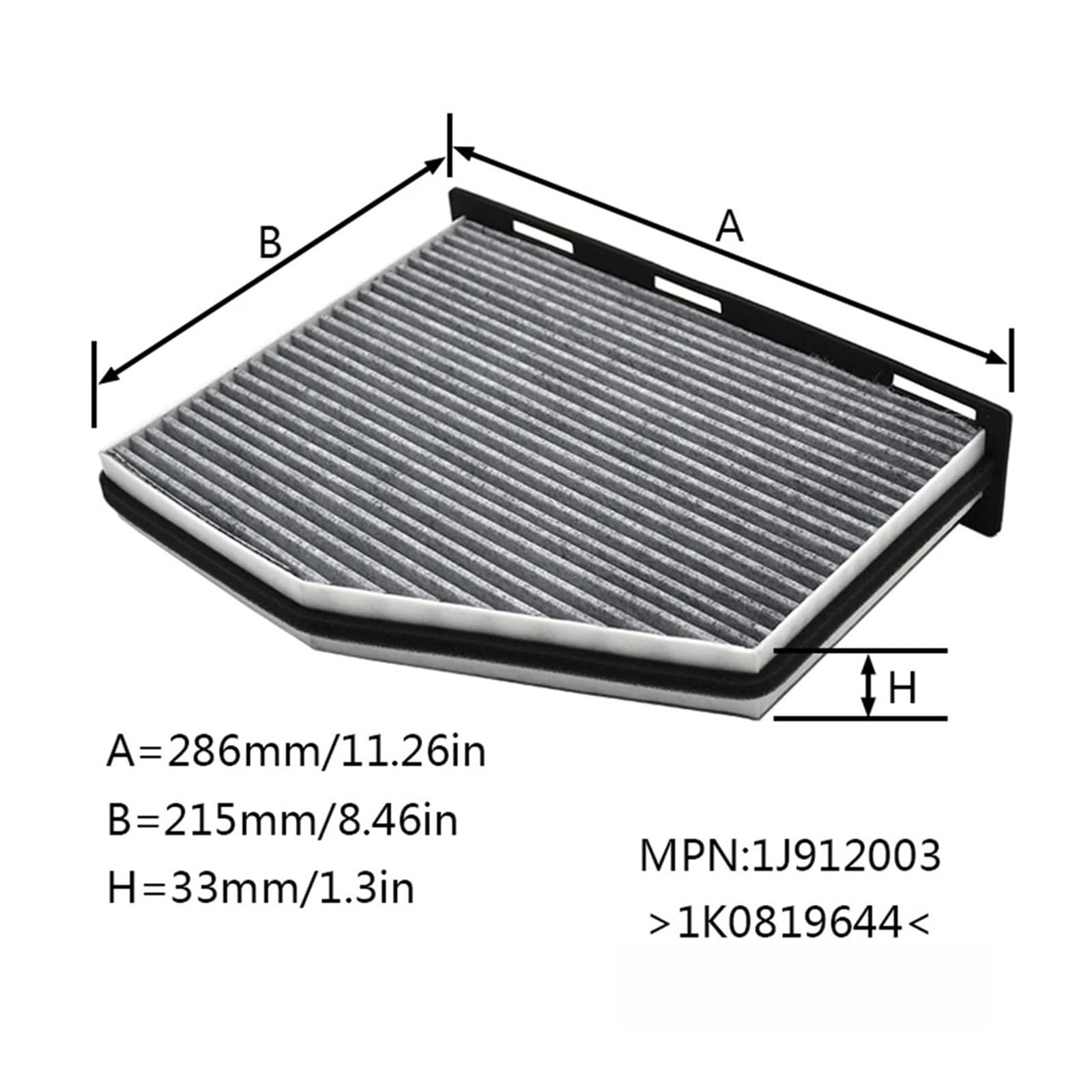 Filtro De Aire De Cabina De Coche para Vo&lkswagen Beetle Caddy Golf Passat Sharan Tiguan TouranCC EOS Scirocco Carbón Activado Filtros Auto