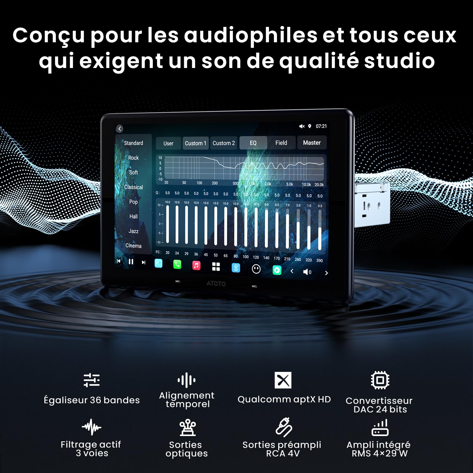 ATOTOZONE X10 Autoradio Android 10" QLED, Écran Flottant 1 DIN & 2 DIN, Agent IA & Vision IA, LiveView à Distance, Alerte Golden Hour, 4G LTE, 8G+128G, Audio 7.1.2 CH, CarPlay & Android Auto sans Fil