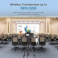 Vista 4 de Transmisor y receptor HDMI inalámbricos, kit de extensor HDMI inalámbrico de 98 pies/98.4 ft, adaptador de pantalla de 1080P a 60 Hz para transmitir