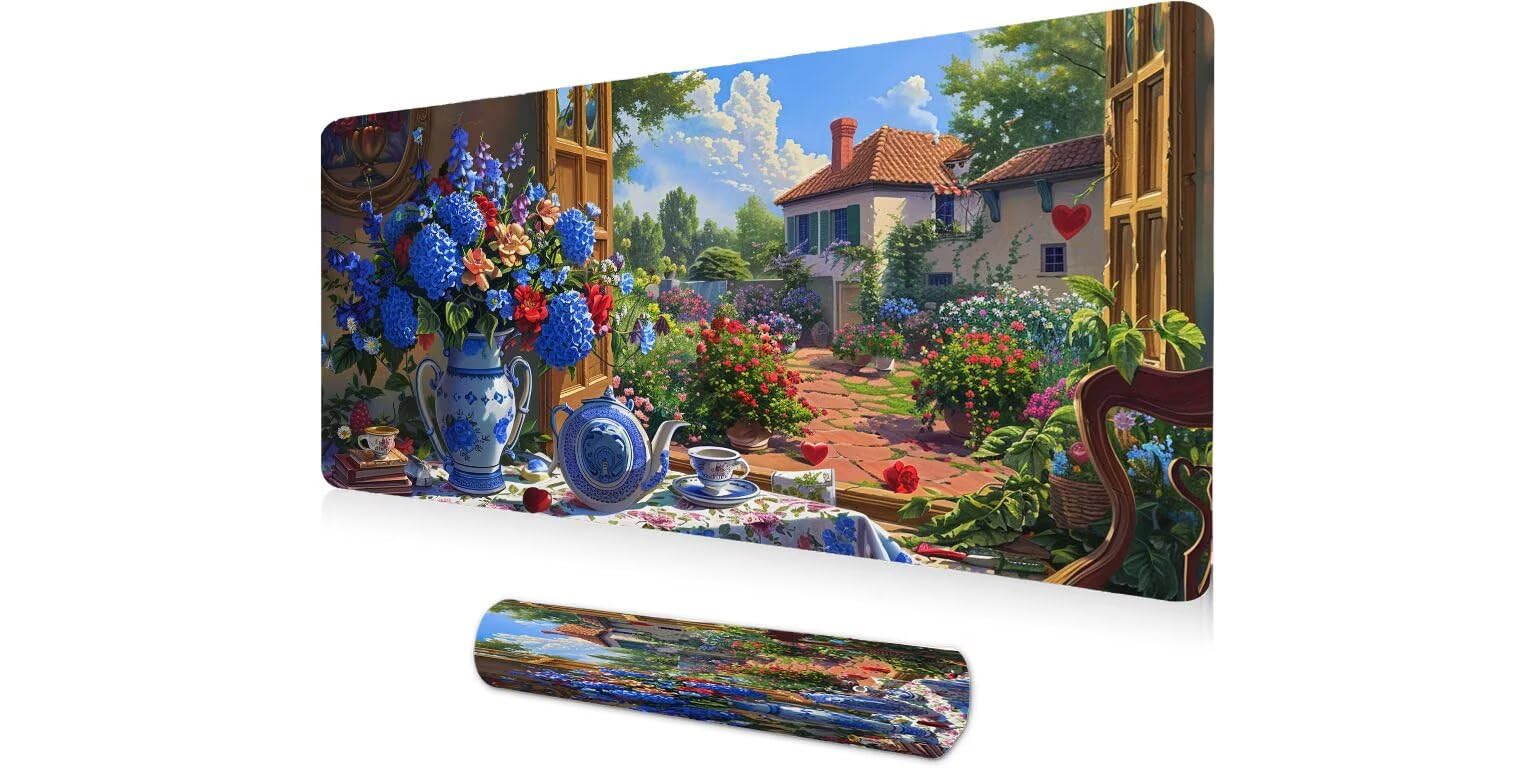 Mouse pad à bords cousus fleurs, l'idée cadeau idéale pour le bureau - 8