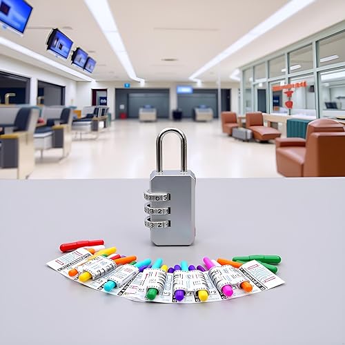 Miniatura 4 de Cerraduras de equipaje portátiles de plata 3 dígitos combinación candados número código cerraduras para portátil, candados de combinación