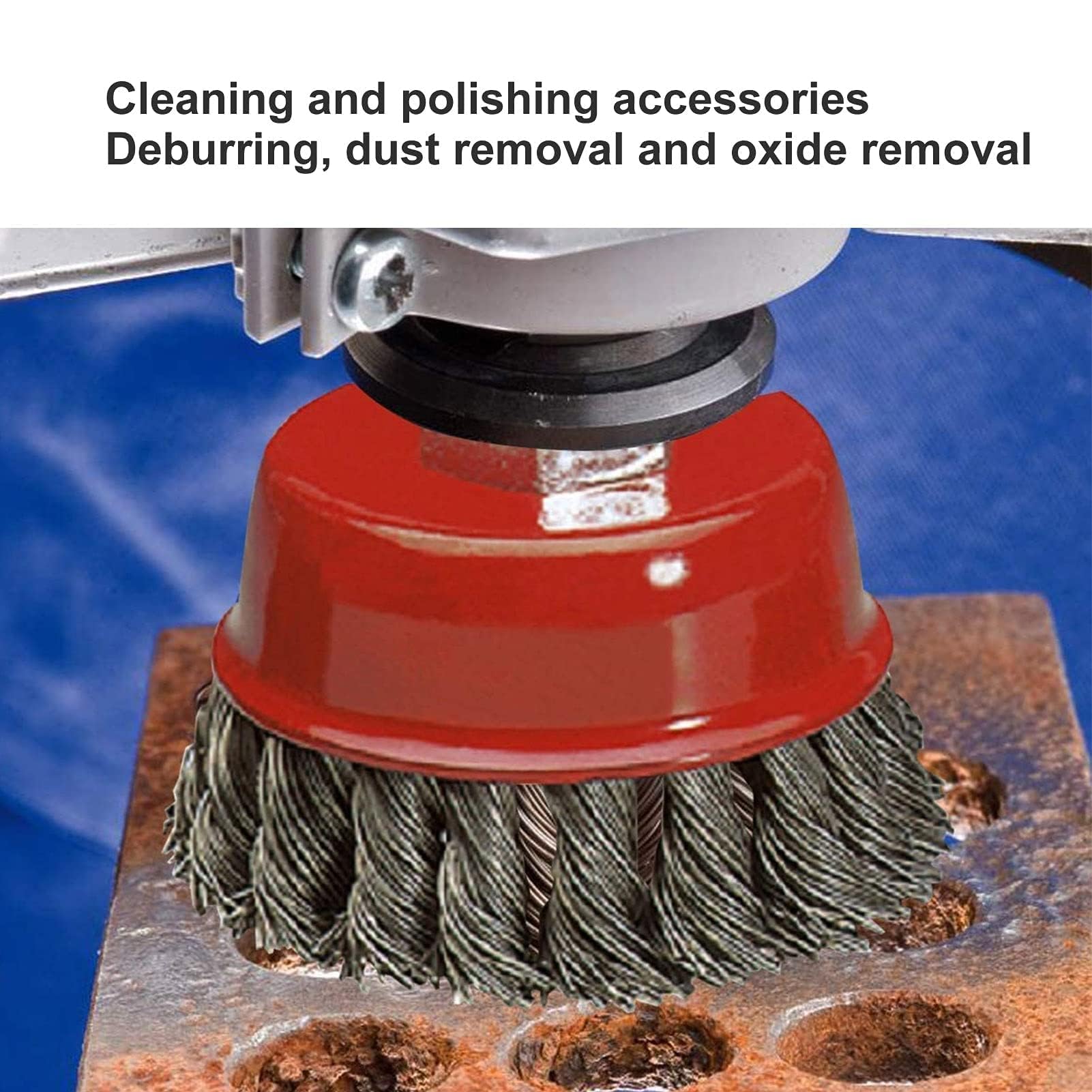 5PCS Wire Wheel Brush for Angle Grinder, Steel Cup Brush Twist Knot M10 Screw Mounting Polishing Tool Angle Grinder Wire Wheel for Angle Grinder Paint Removal