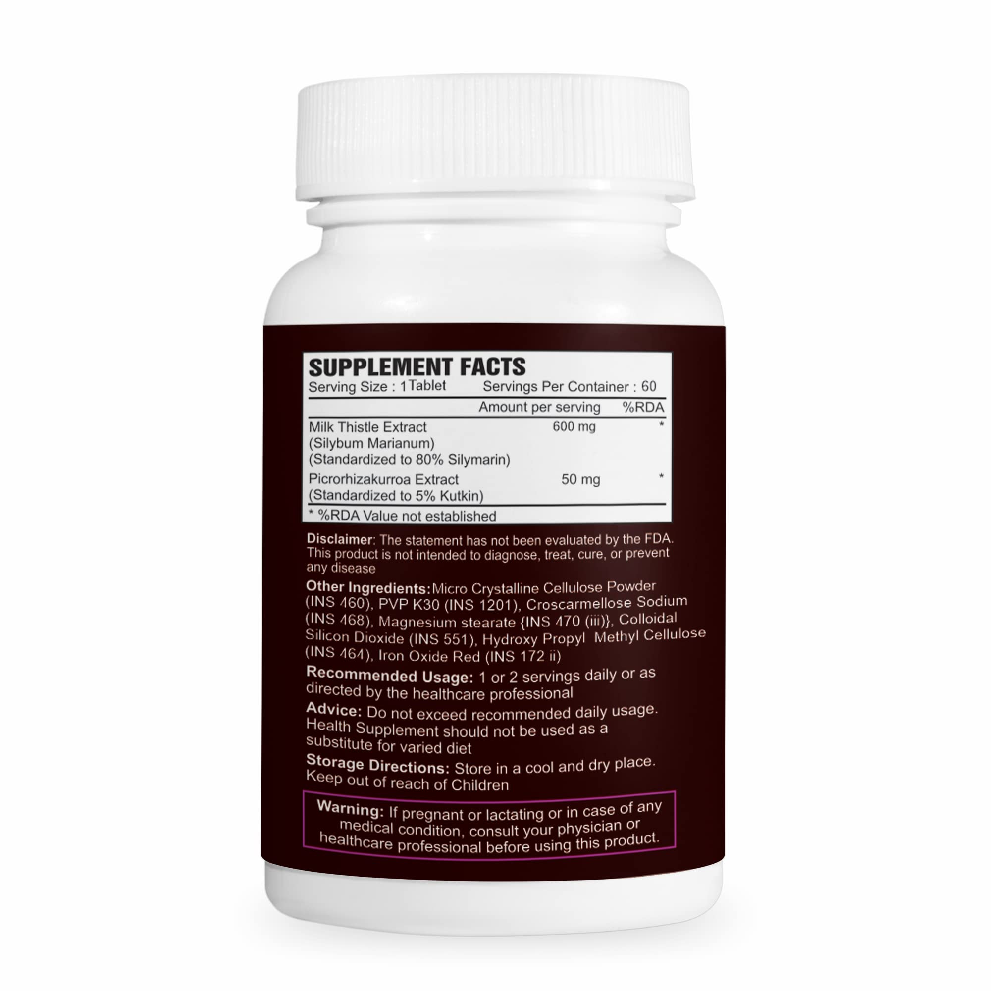Alpspure Nutra Milk Thistle Extract Tablets -80% Silymarin | Liver Support & Detox Supplement (60 Tablets) Helps in Cleanse Liver for Men and Women pack of-1 - Image 3 thumbnail