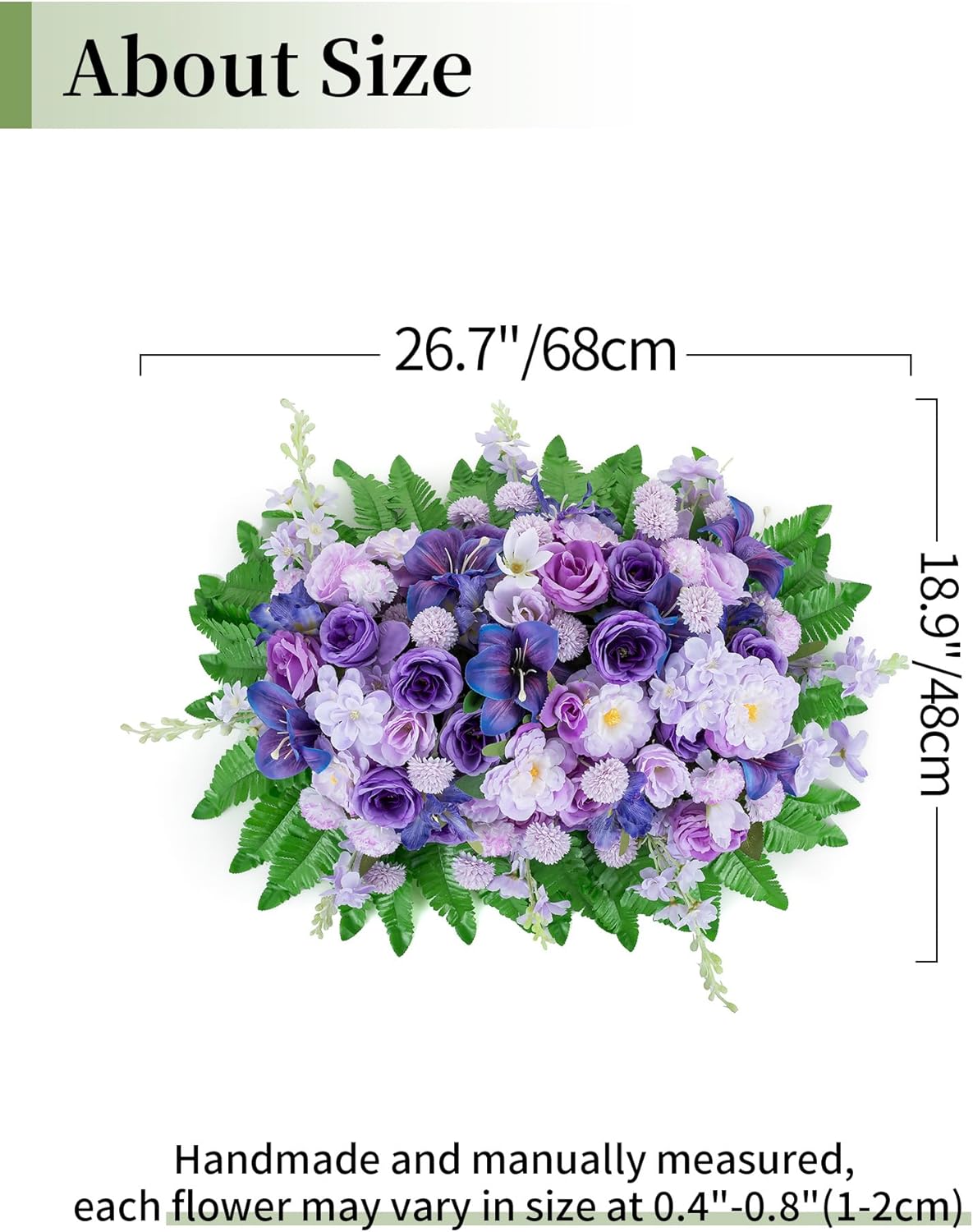 Cemetery Flower Saddles for Headstones: Purple Flowers Artificial Outdoors Grave Decorations Spring Easter Memorial Day - Fake Rose Camellia Tombstone Flowers Saddle for Cemetery Gravestone