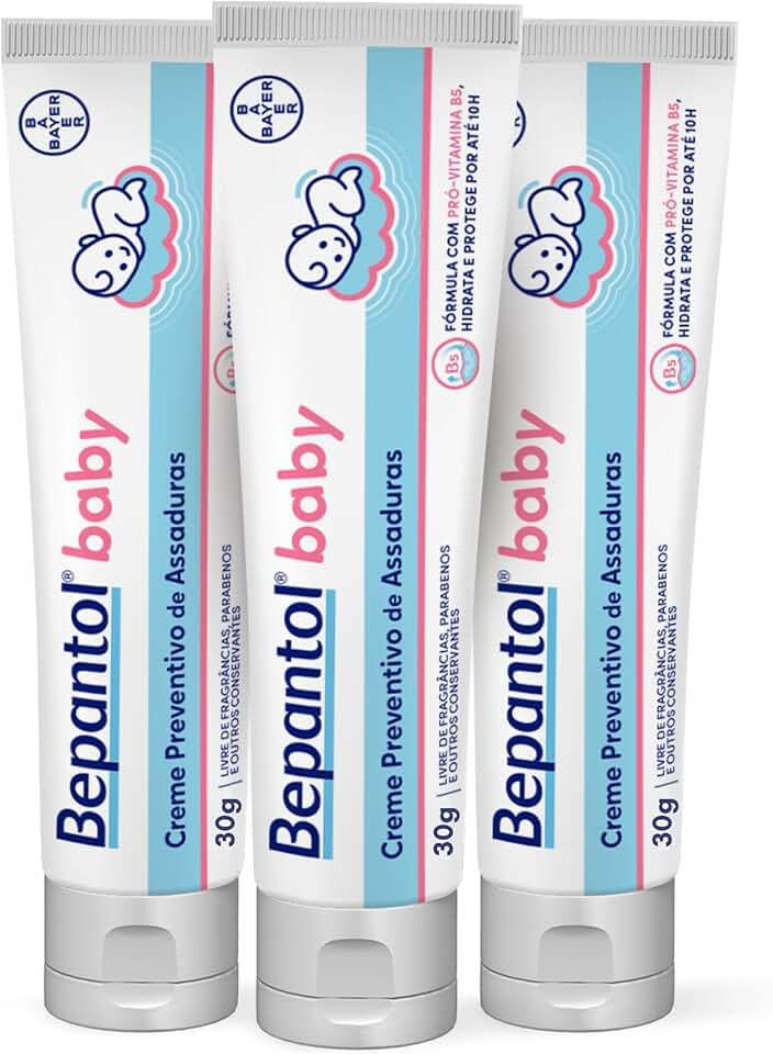 Bepantol Baby Kit Pomada Assadura Bebe, 3 Unidades de 30g, Prevenção de Assaduras e Hidratação da Pele do Bebê