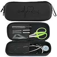Vista 7 de Funda para estetoscopio 3M Littmann Classic III, bolsa para estetoscopio para ligero II S.E, cardiología IV, espacio adicional para accesorios