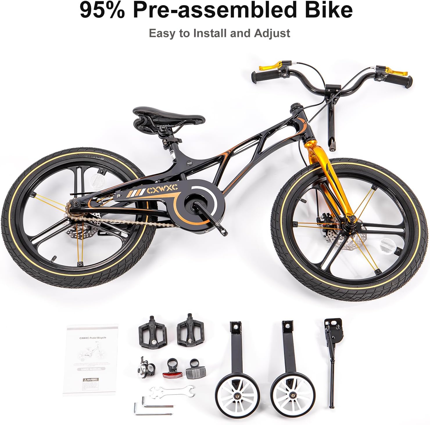 CXWXC Kids Bike - 14 16 18 Inch Children Bicycle for Boys Girls Age 3-9 Years, Single Speed Lightweight Kids Bikes