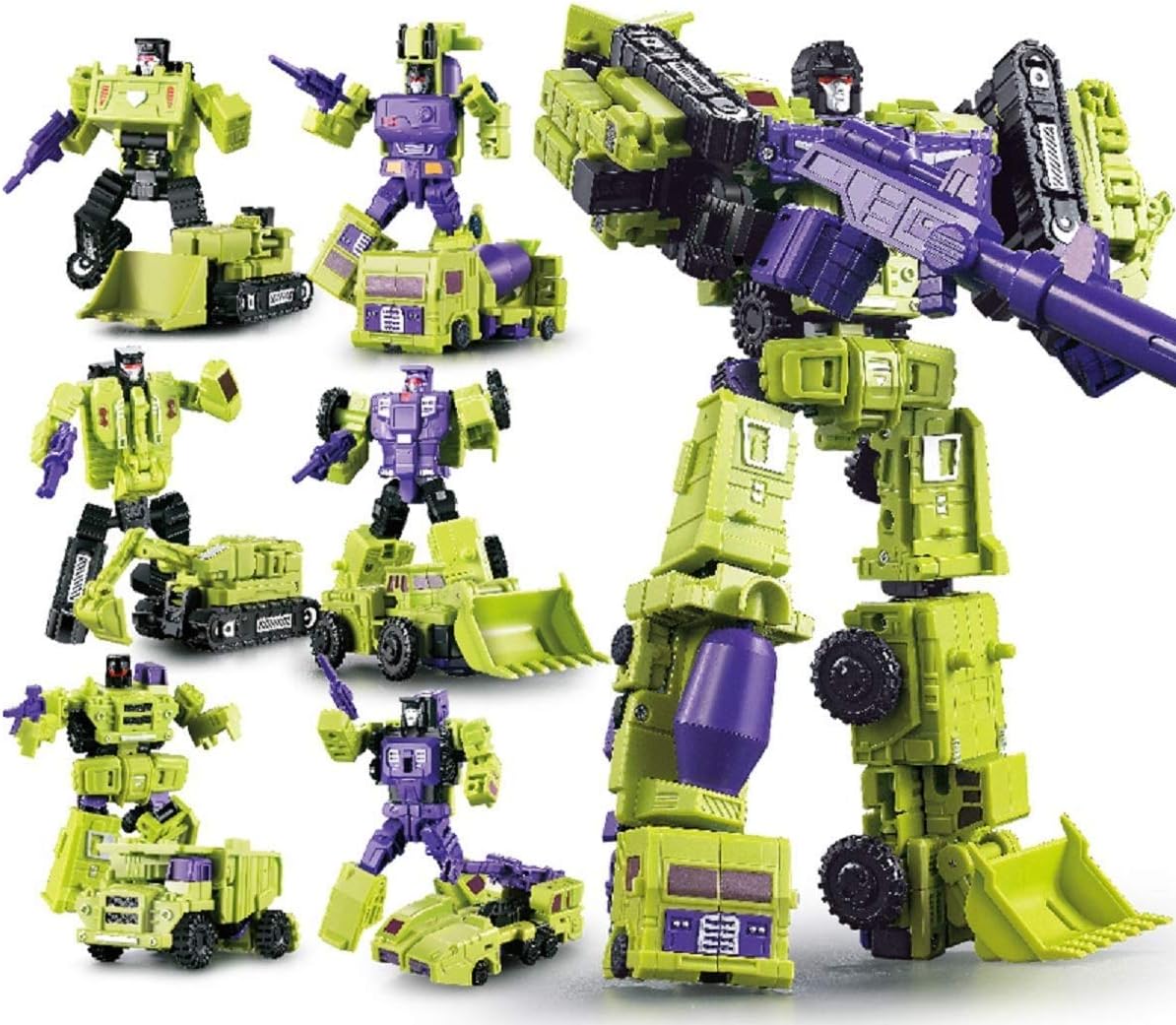 WEIJIANG GT Engineering Devastator Green Combiner 6 in 1 27CM Alloy Metal Toys Action Figure Car Truck Bucket Loader Model Gift for Kids Boys (Green)