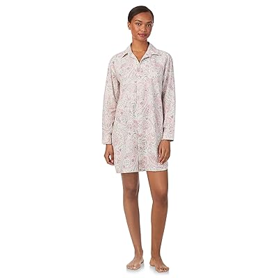 Lauren Ralph Lauren Woven Long Sleeve His Shirt Sleepshirt Women