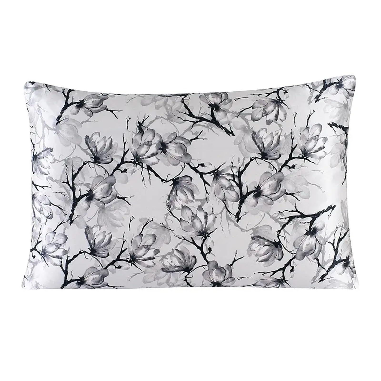 Silk Pillowcase 1 Pair Silk Pillowcase with Hidden Zipper Super Nature Floral Pillow Case for Sleep and Skin Care(4,51x91cm)