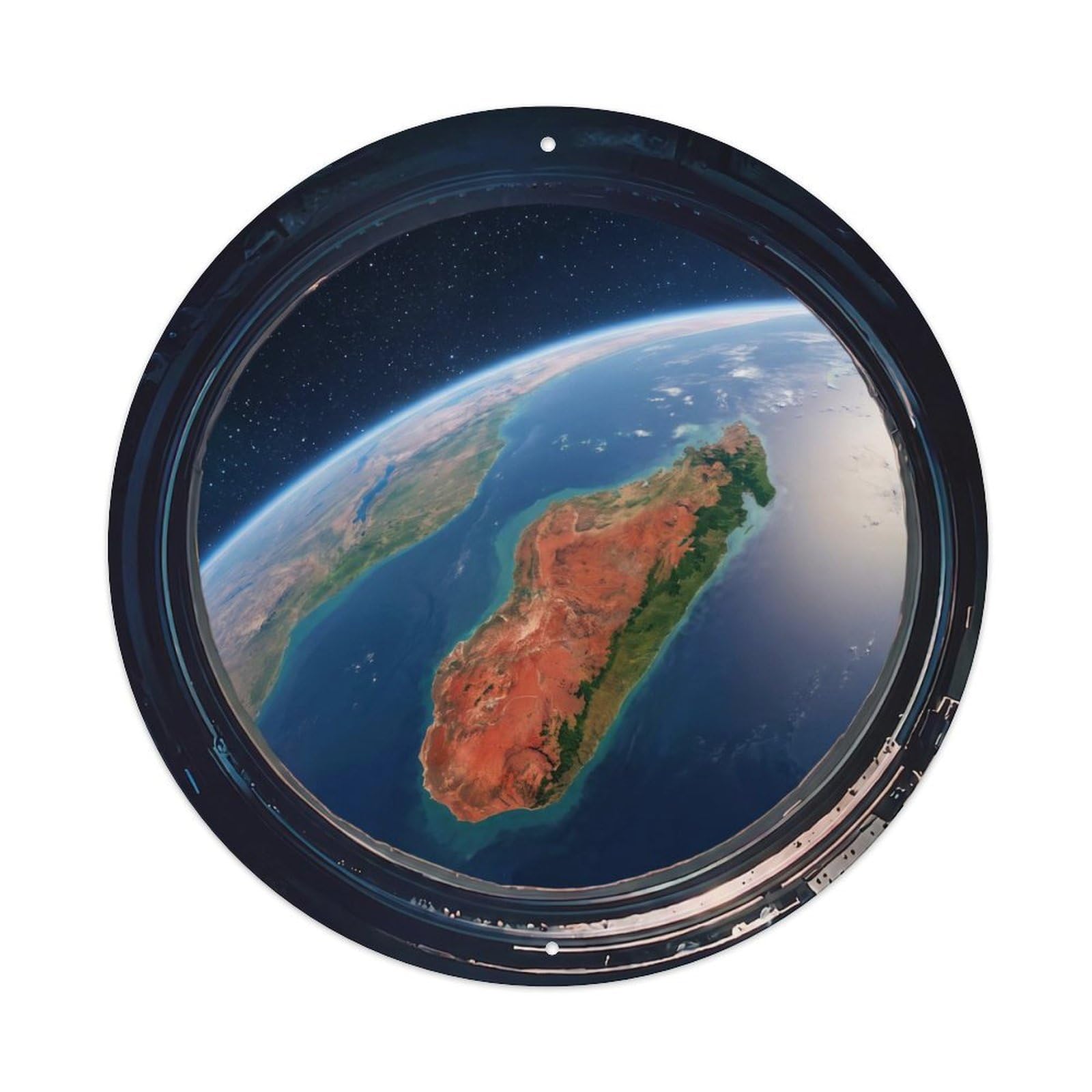 Earth Madagascar Island Red Metal Tin Sign