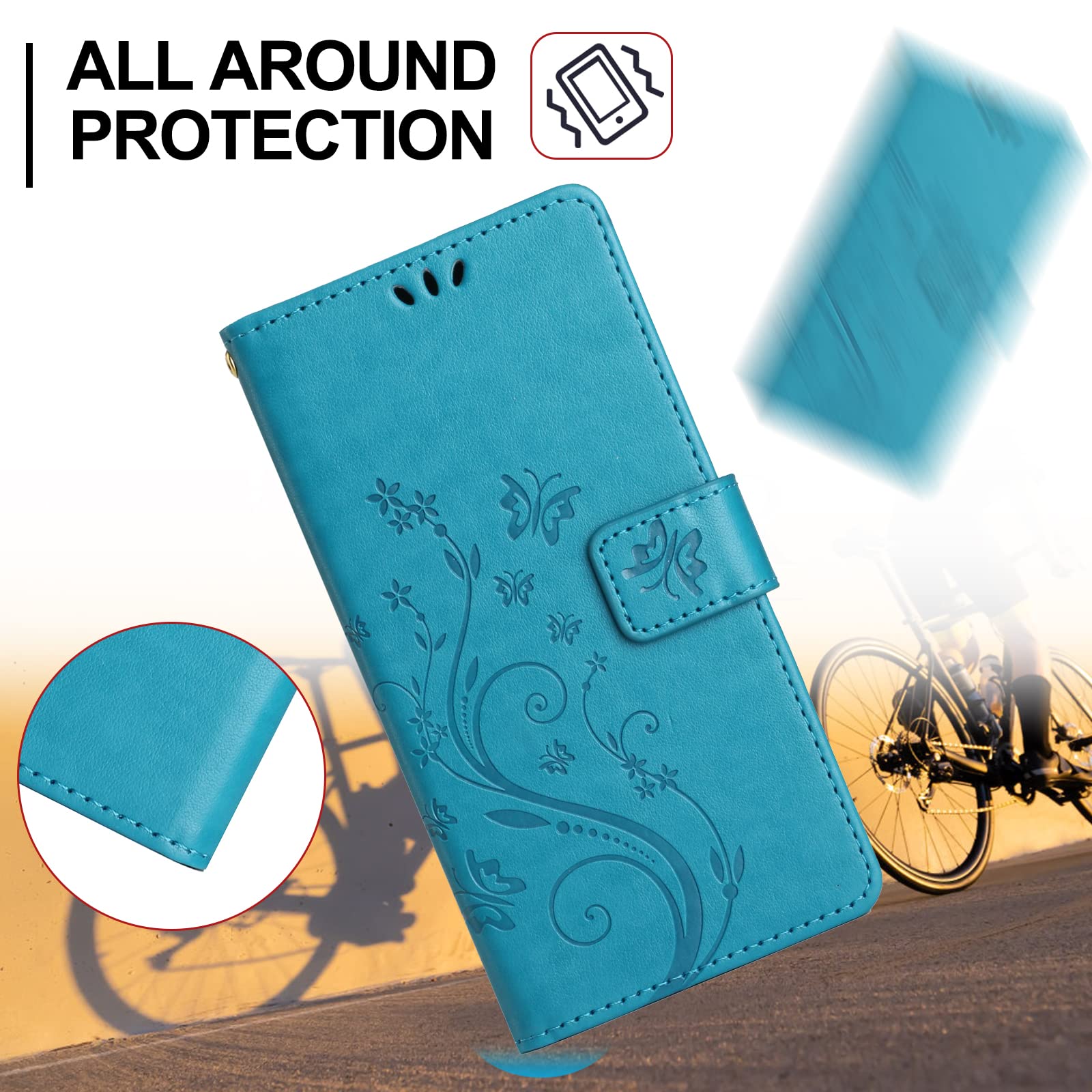 Cover Portafoglio In Pelle Con Motivo Per Google Pixel 4a 4G - Custodia Con Slot Carte E Chiusura Magnetica, Verde - 2