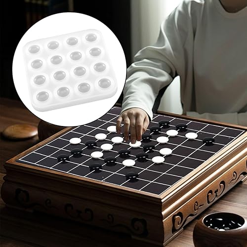 Miniatura 8 de DIY Go Game Molde de silicona para manualidades Moldes de forma para piezas de juego Go Fácil liberación sin pegarse