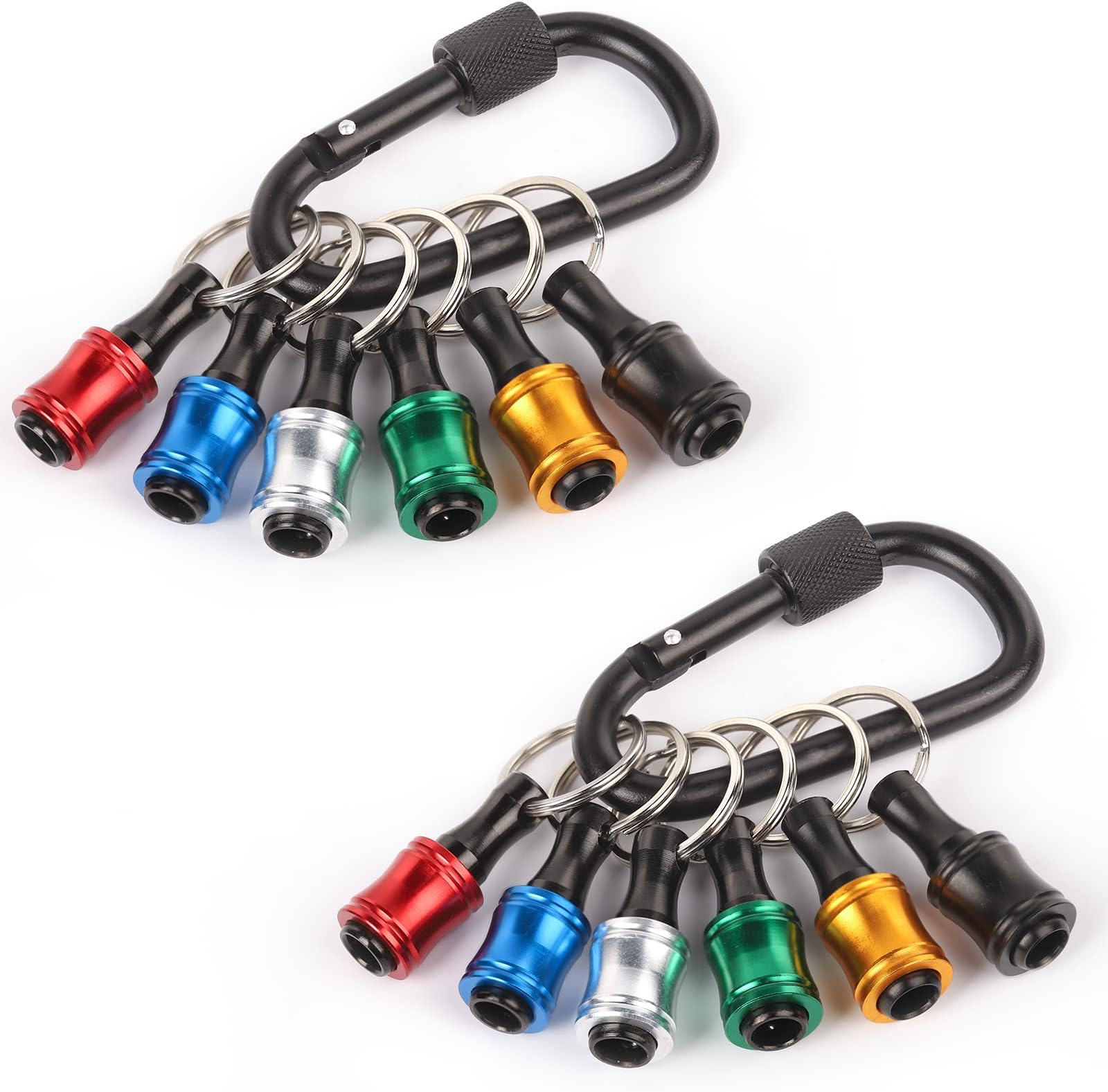 Katerk 12pcs 1/4 Inch Hex Shank Aluminum Alloy Screwdriver Bits Holder