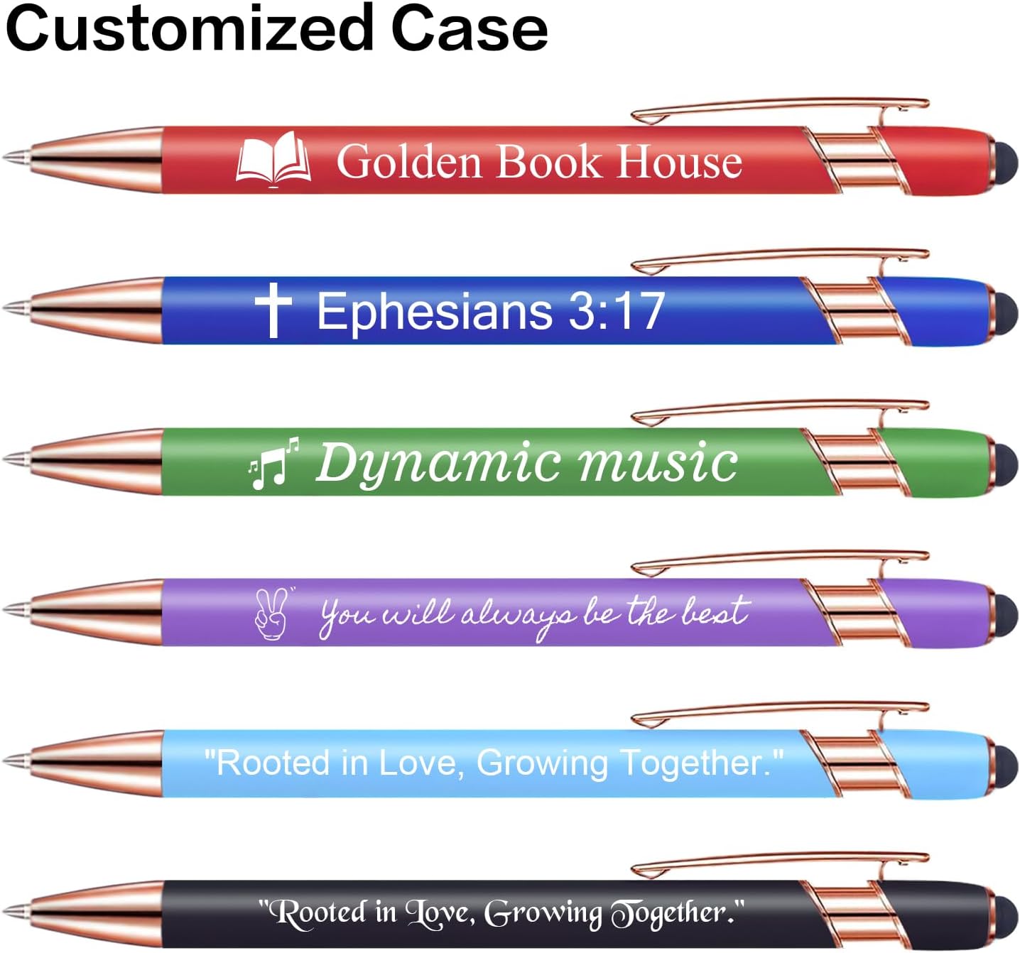 Touch-Sensitive Custom Pens with Logo/Text/Name Printing - Bulk Personalized Ballpoint Pens for Corporate Gifts, Graduation Party Favors (5-2000pcs) - Image 6