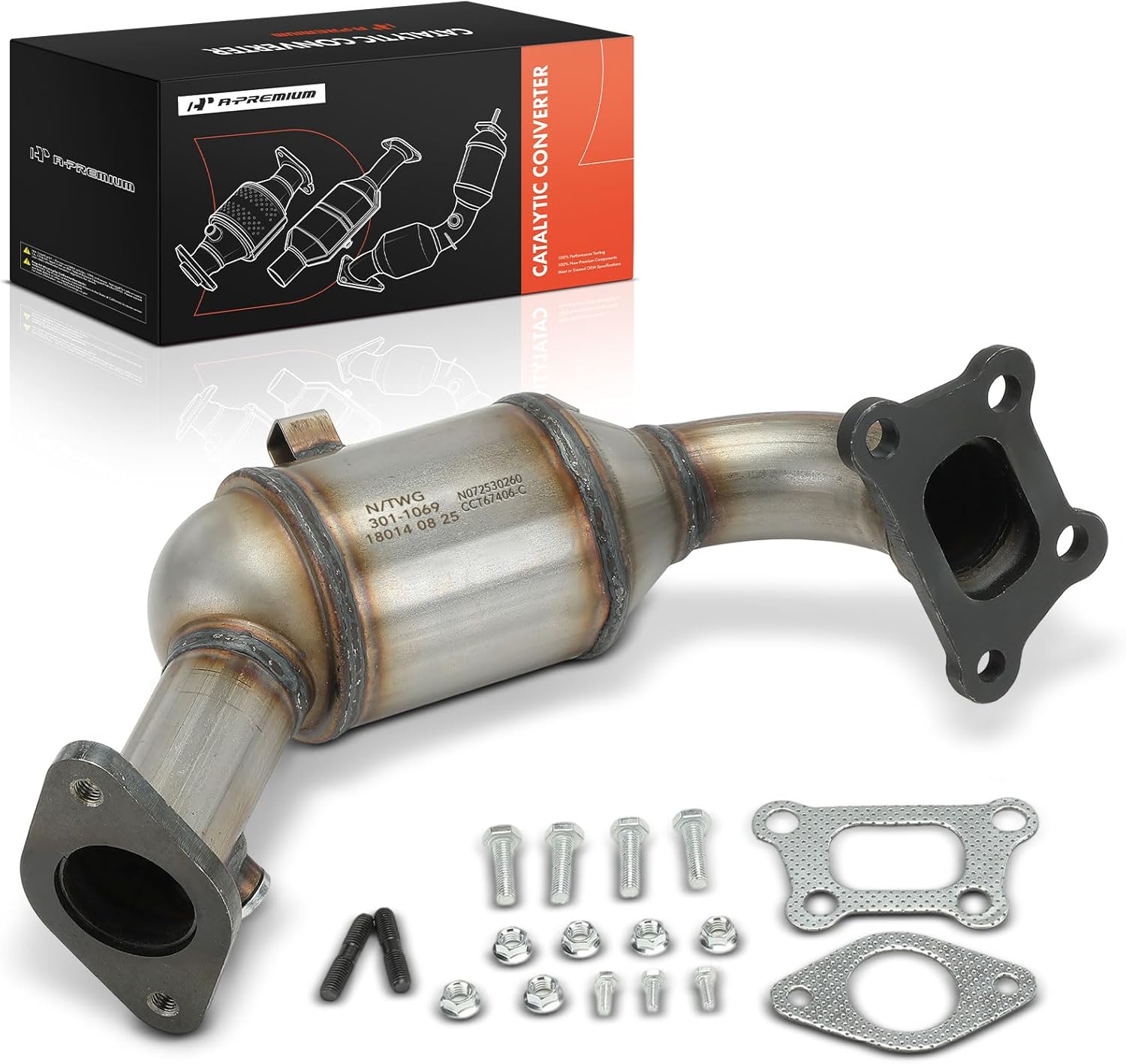 A-Premium Front Exhaust Manifold Catalytic Converter with Gasket Kit Direct-Fit Compatible with Chevrolet Traverse 2018-2023, Traverse Limited 2024 & Buick Enclave 2018-2024, 3.6L, E.P.A. Compliant