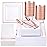 Festiva 350Pcs Rose Gold Plates and Napkins Party Supplies-Square White and Rose Gold Disposable Dinnerware include Plates Cups Cutlery Napkins for 50 Guests Wedding &Christmas Party&Mother\'s Day
