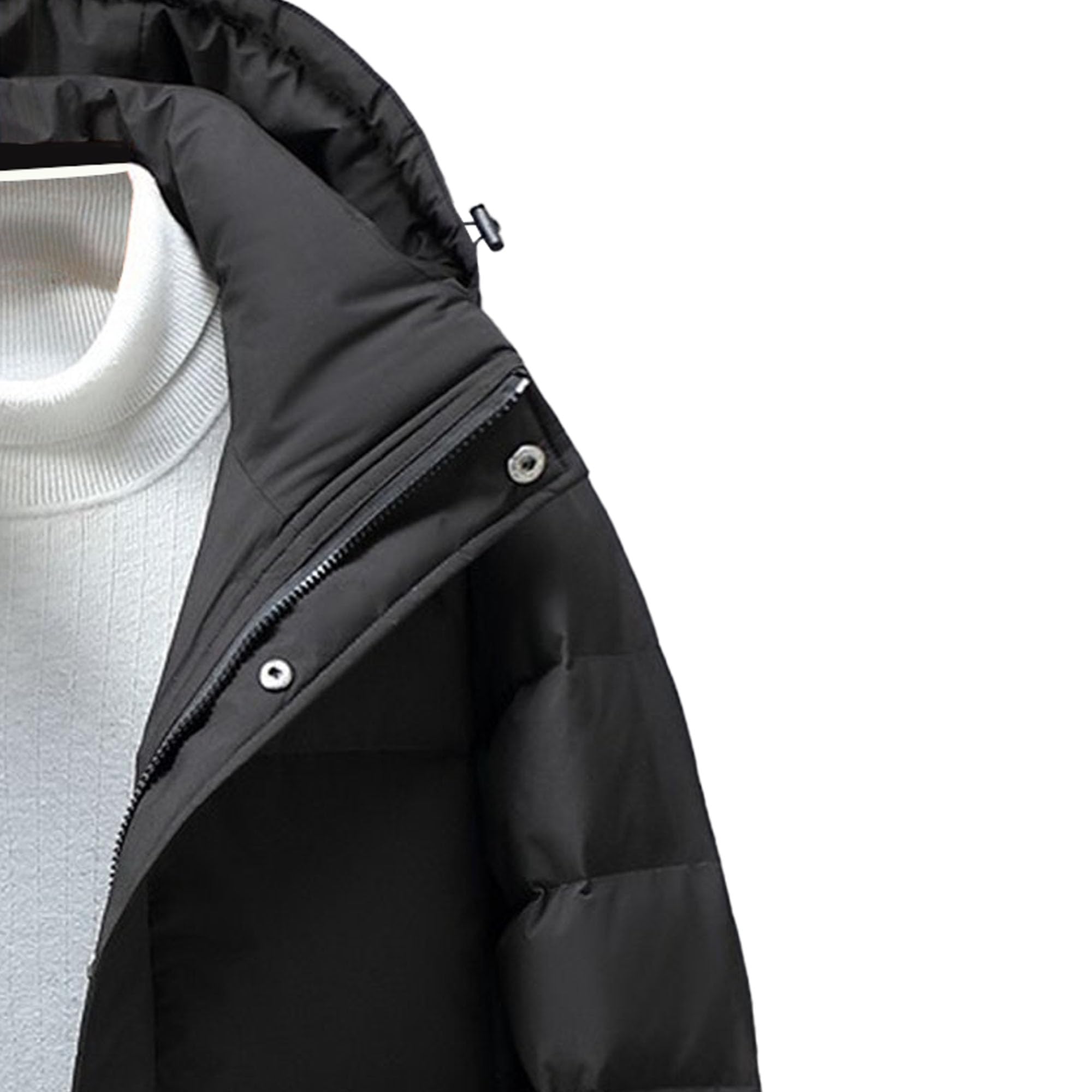 Doudoune longue isolante pour homme - Veste d'hiver chaude à capuche - Doudoune épaisse coupe-vent