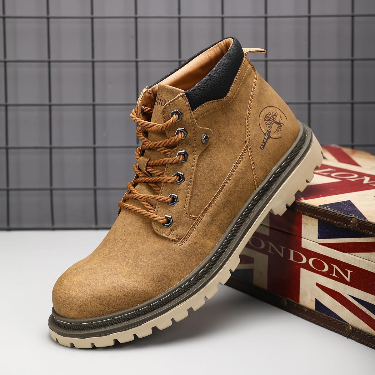 Shaire Men's Leather Chukka Boots | Lace-Up Ankle Boots for Men | Casual Comfort Boots - Image 3