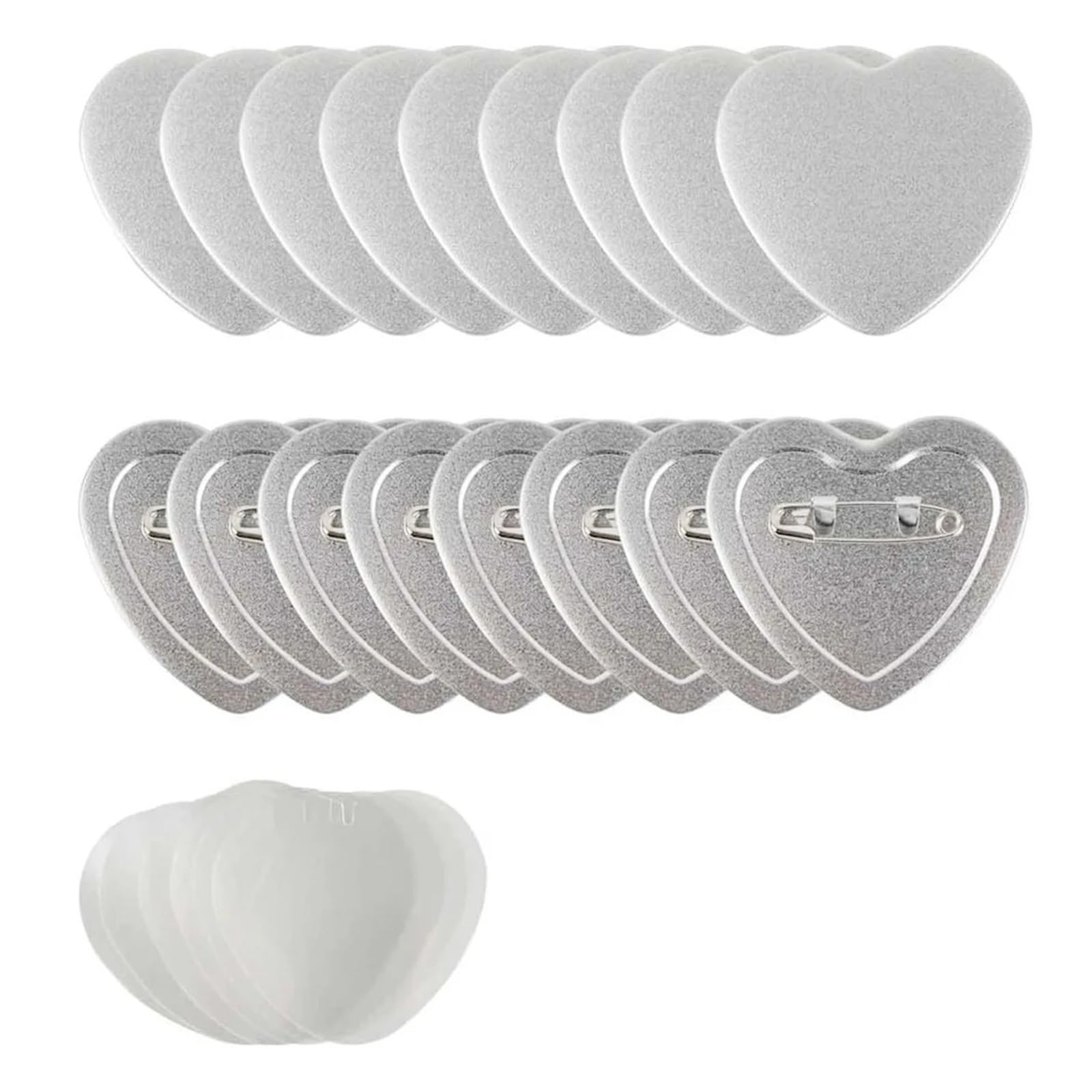 100 szt. pustych części do guzików w kształcie serca, zestaw metalowych produkcji DIY Różnego przeznaczenia