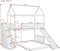 Vista 22 de Marco de litera con tobogán, no necesita somier, gris, individual sobre individual