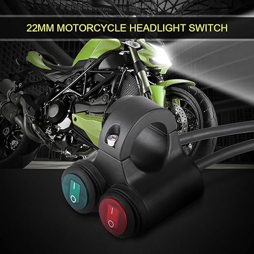 Miniatura 4 de Interruptor universal de 0.866 in para manillar de motocicleta, interruptor de luces antiniebla de freno para motocicleta (D)