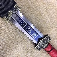 Vista 3 de Lin creative Espada Han jian, hecha a mano, hoja de grabado de acero de alto carbono, vaina de madera maciza, Wushu