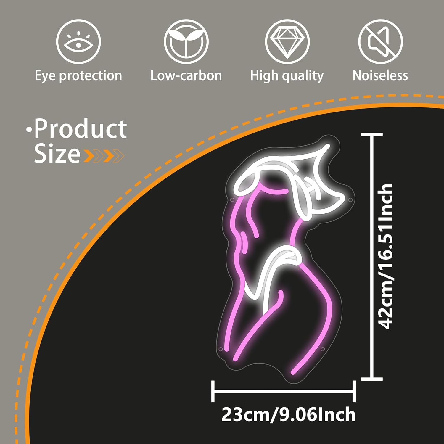 Lady Neon Sign, Pink Women Led Signs for Wall Decor, Dimmable Neon Light Sign for Bedroom, Game Room, Living Room, Bar Decoration, USB Powered Light Up Signs for Man Cave - Image 4