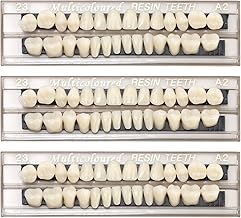 Acrylic Resin Temporary Teeth Kit - 84 Pieces Artificial Teeth for Cosplay, Missing Teeth Filler, Educational Models, Shade A2, Molar Upper and Lower