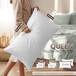 Beddora 2 Pack protecteurs oreillers Taille Reine – Couvertures étanches pour oreillers zippés, punaise de lit & Enveloppes d'oreillers antidérapantes 20 x 30 Poches, housses d'oreiller imperméables sans bruit pour dormir