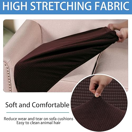 Miniatura 3 de MissSoul Fundas de cojín impermeables súper elásticas para sofá, fundas de cojín de asiento de sofá, fundas individuales de tela de sarga gruesa con