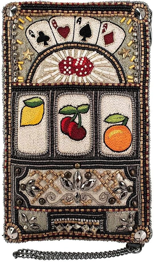 Mary Frances Payoff Beaded Crossbody Cell Phone Bag – Evening Clutch with Adjustable Strap for Travel, Weddings, Parties – Multicolor