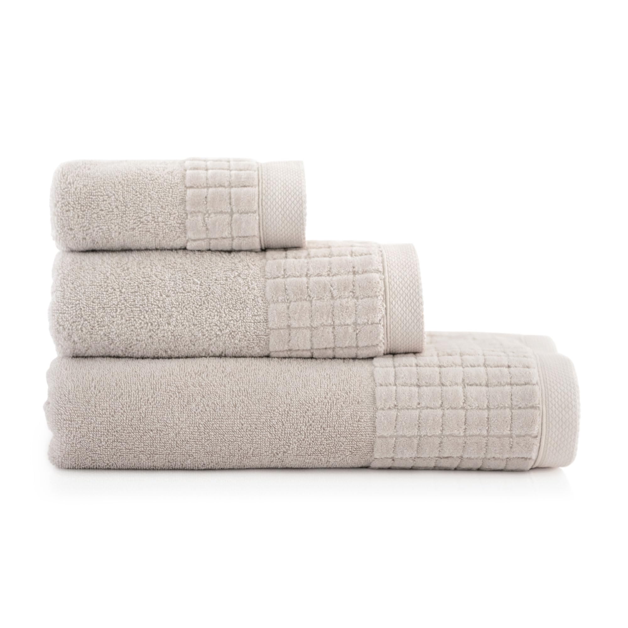 ZWOLTEX - Zestaw ręczników 3 sztuki: 30x50, 50x100, 70x140 cm, EXCLUSIVE PAULO, Miękki ręcznik ze 100% bawełny egipskiej 500 g/m2, ANTIBACTERIAL+, Zapakowane w pudełko prezentowe - Jasnobeżowy