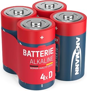 Ansmann 4X Alkaline Batterien Mono D LR20 1,5V - Langlebige D-Zellen
