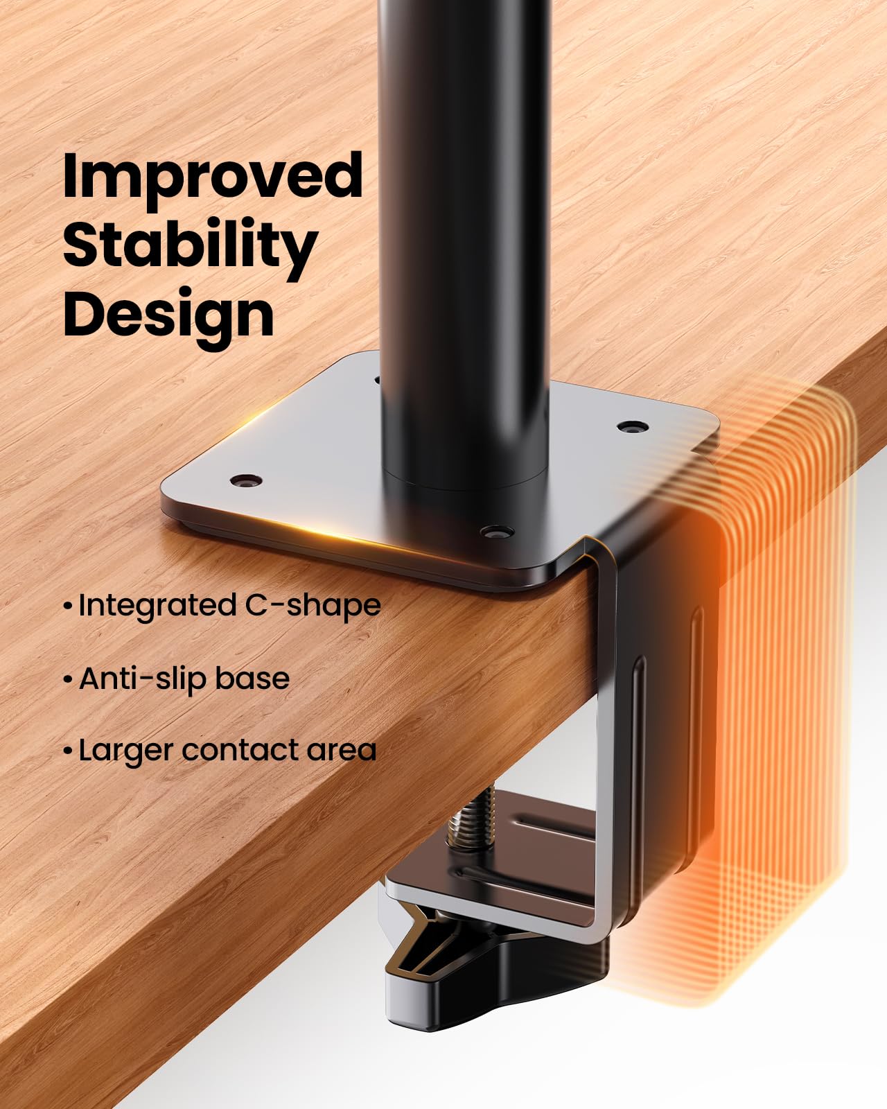 ErGear Monitor Halterung, verstellbare Monitor Arm, 13-34" Bildschirm, bis zu 9kg, erhöhte Stabilität mit integrierter C-Klemme, verbessertes Kabelmanagement, VESA 75x75/100x100mm, schwarz Gaming