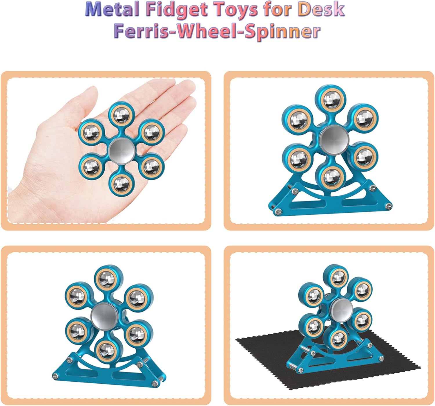 Desk Toys for Fidget Ferris-Wheel-Spinner: 4mins Kinetic-Spinning Cool-Gadgets, Cool-Stuff Thing Toy for Office School Home Man Women Christmas, Stress-Relief Game Gifts for Adult Teen Children Kid
