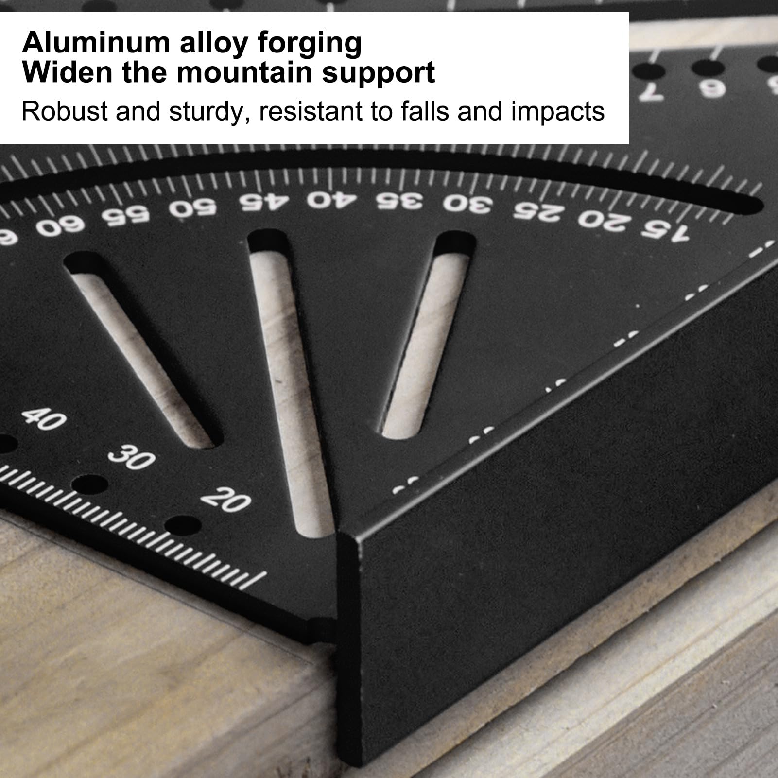 MRKU Righello Triangolare in Alluminio, Robusto, con Scale incise Precise a 30°, 45° e 60° (metrico, ad Angolo retto).
