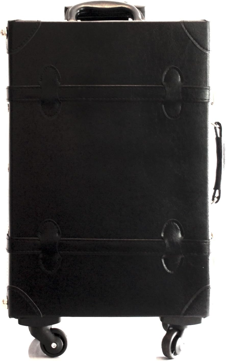 LTC Black Vintage Steamer Style Trunk Wheeled Trolley Case