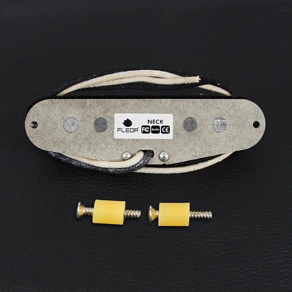 FLEOR Vintage Alnico 5 Manual Winding SSS Single Coil Neck Pickup for ST Electric Guitar - Black