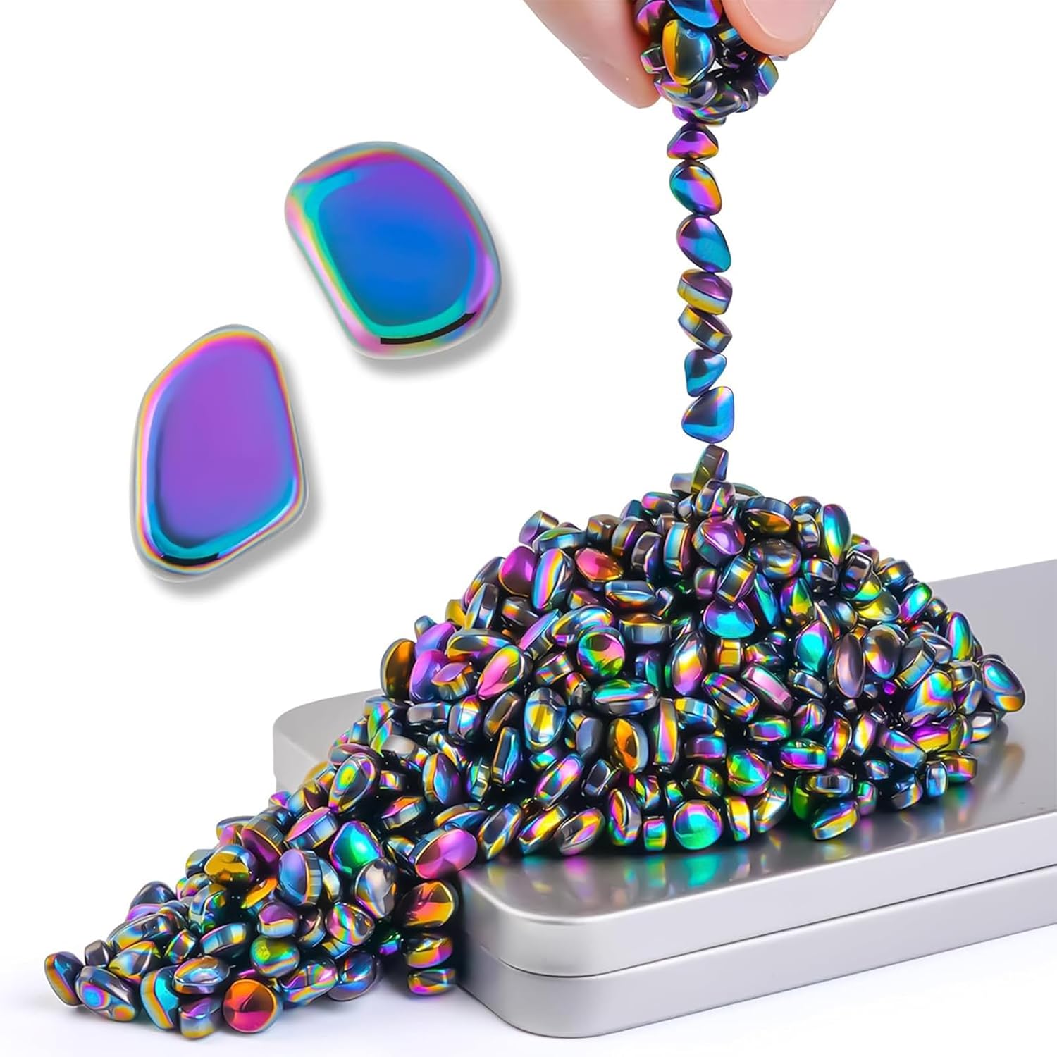 Fidget Toys, Game Pebbles 238g (About 300 PCS) With Box, Fidget Toys Adults for Anxiety Relief, Stress Relief Recreation Creative Gift, Satisfying Adults Fidget Toy and Desk Toys (Multicolour)