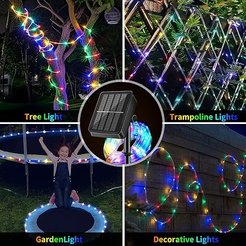 Miniatura 6 de Cuerda de luz solar impermeable IP65 de 39 pies 100 LED para exteriores luces solares para exteriores fiestas jardín patio hogar boda Navidad