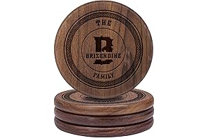 Personalized Coasters,4-pack Walnut Coaster Set