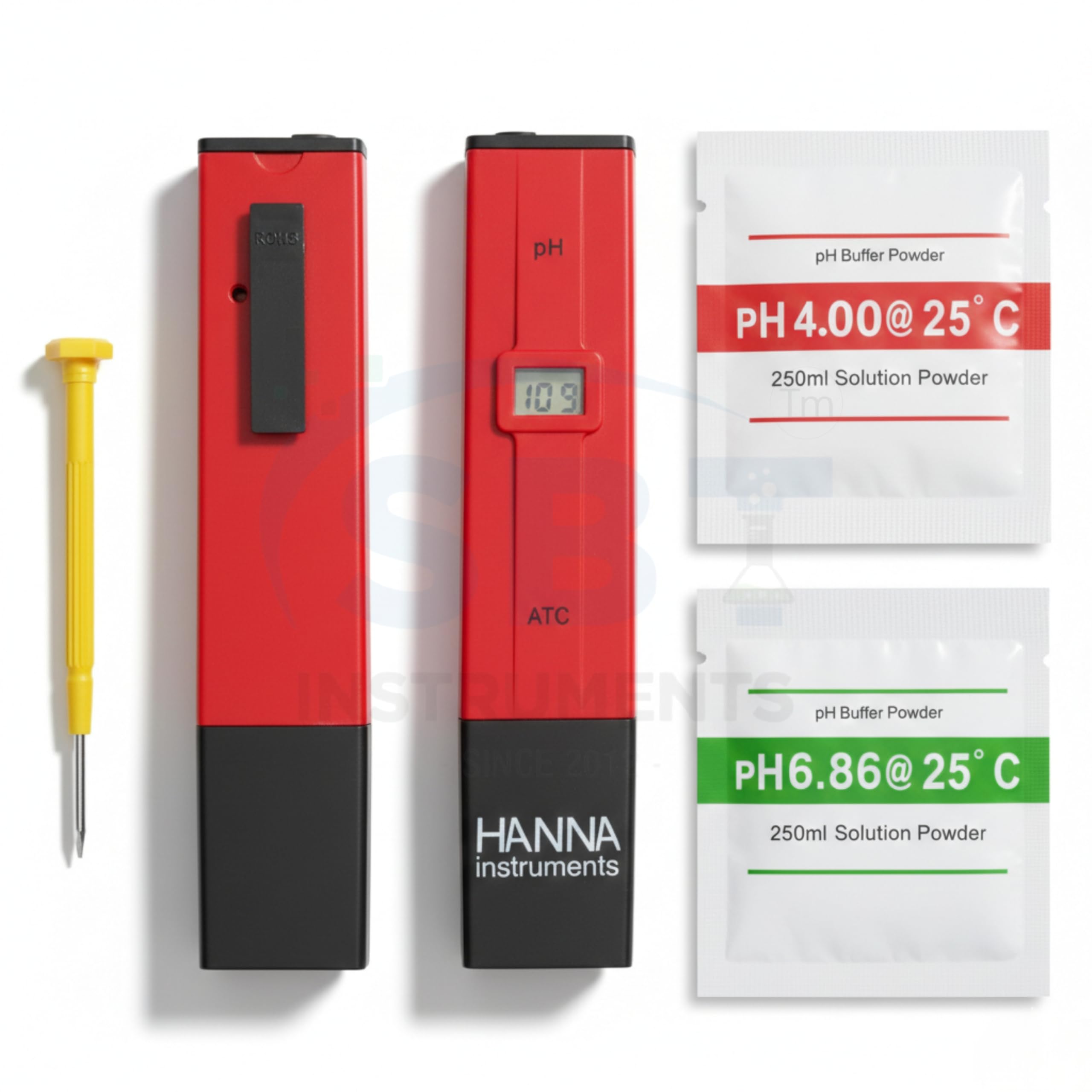 Digital pH Meter (Red) | Pocket-Sized Water Tester | 0–14 pH Range ±0.2 Accuracy | ATC, Easy Calibration | Ideal for Drinking Water, Hydroponics, Aquariums & Pools