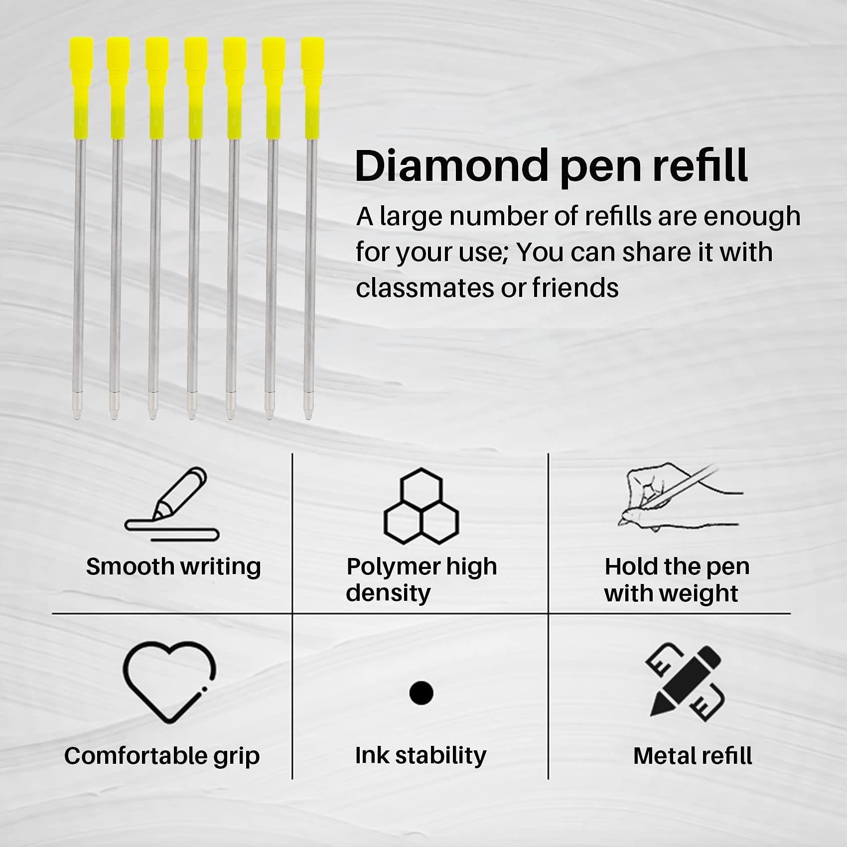 Borimend 50 Pieces 3.2 Inch Black and Blue Ink Ballpoint Pen Replacement Refills Smooth Writing Ball Point Pen Refills for Big Crystal Pen - Image 3