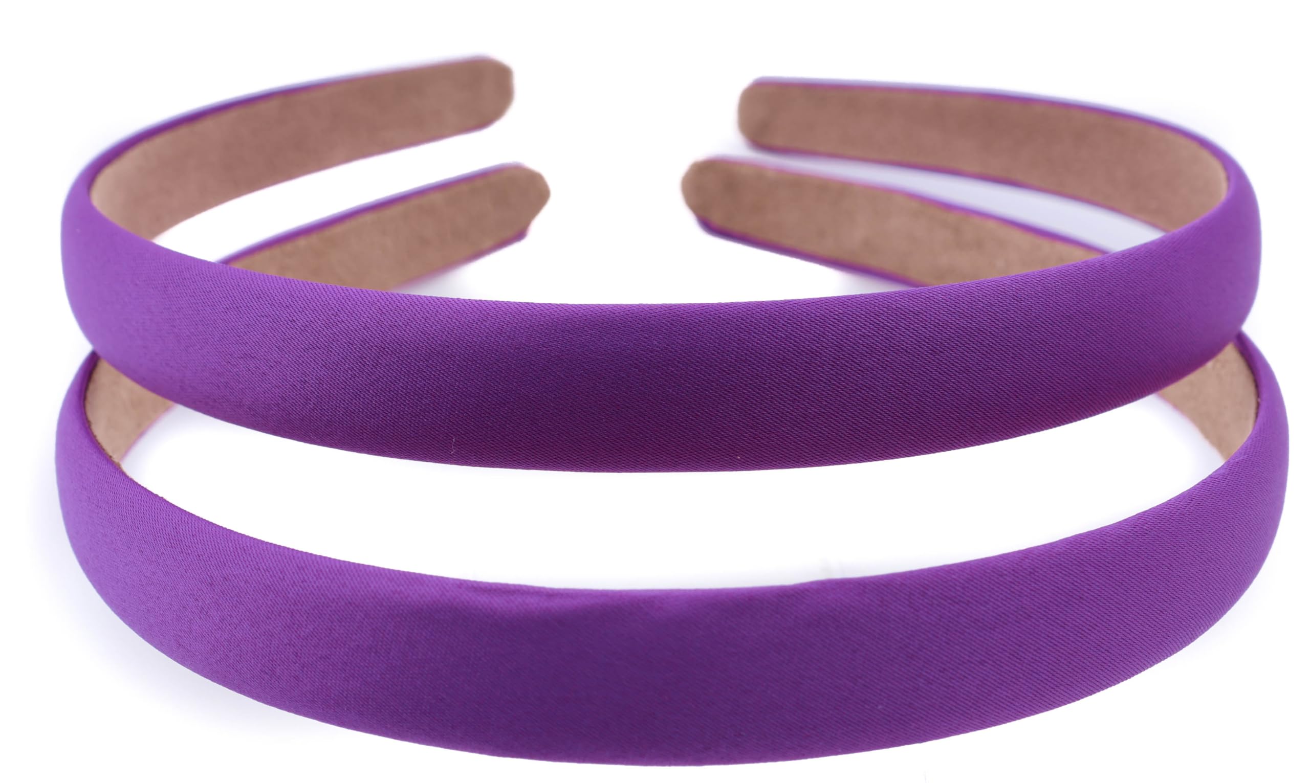 Mytoptrendz 2Pcs Plain Thin Headbands Alice Hair Band 1.5cm Wide Non Slip Satin Head Bands for Women Girls Bridesmaid School