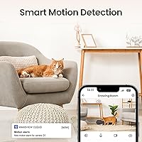 Vista 5 de Cámara de seguridad para interiores 2K, monitor de bebé con cámara WiFi 2.4G y audio, sirena/visión nocturna para el hogar, mascotas, niñera/gato